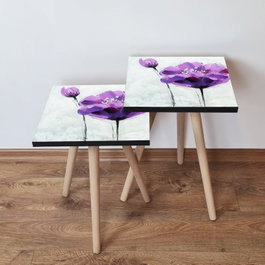 Hanah Home Mesa Nido de 2 Piezas Lila